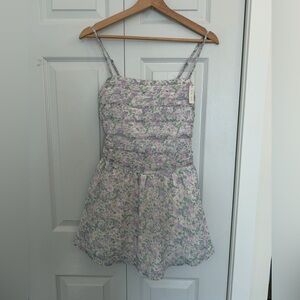Floral Purple and Green Dress/Romper